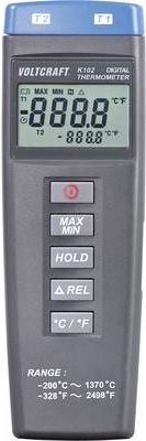 Voltcraft K102 Temperatur-Messgerät, Thermometer -200 - +1370 °C K-Typ (308)