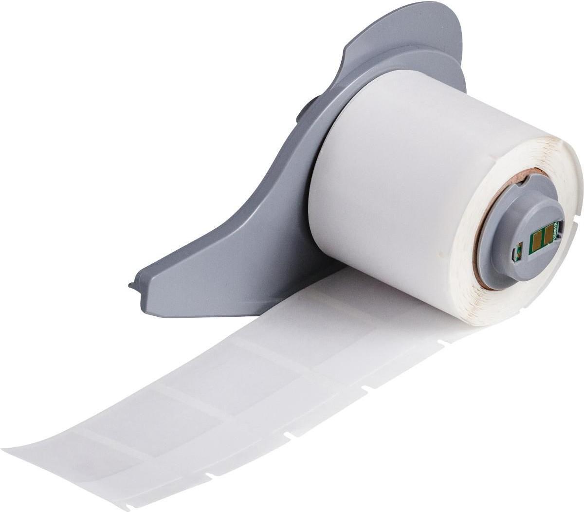 Brady, M7-31-427, Vinyl, selbstlaminierend, Weiß/Transparent, matt, 25.40 x 12.70(38.10) mm, für Kabeldurchmesser von 4.00 - 8.10 mm, permanent (250 E.) (173345)