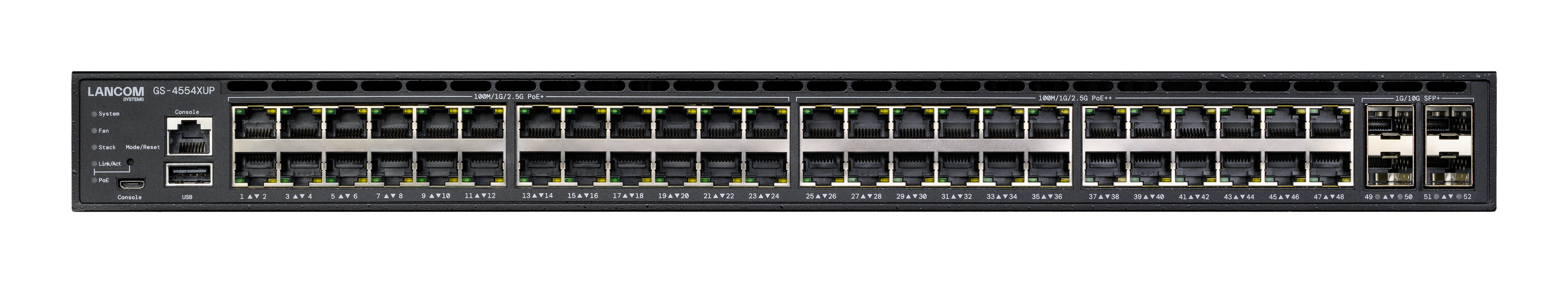 LANCOM GS-4554XUP 48-Port L3 Managed Stackable PoE++ Switch Schwarz