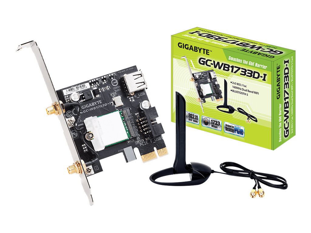 Gigabyte GC-WB1733D-I WLAN- und Bluetooth-Netzwerkkarte, PCIe x1, Wi-Fi 5, 1733 Mbps