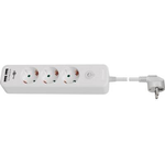 Goobay 3-fach Steckdosenleiste mit Schalter und 2 USB Ports, Weiß, 1.5 m - zum Anschluss von bis zu drei Elektrogeräten und zwei USB-Geräten (41264)