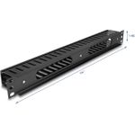 Delock 19" 1 HE Kabelmanagement Rangierpanel mit 2Öffnungen Metall Kunststoff (81555)