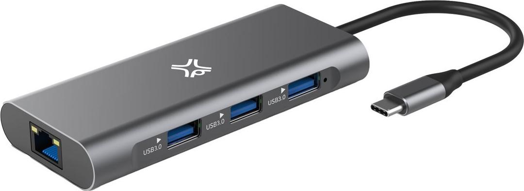 XtremeMac XWH-HUB8-13 Schnittstellen-Hub USB-C HDMI RJ-45 40 Gbit/s Grau