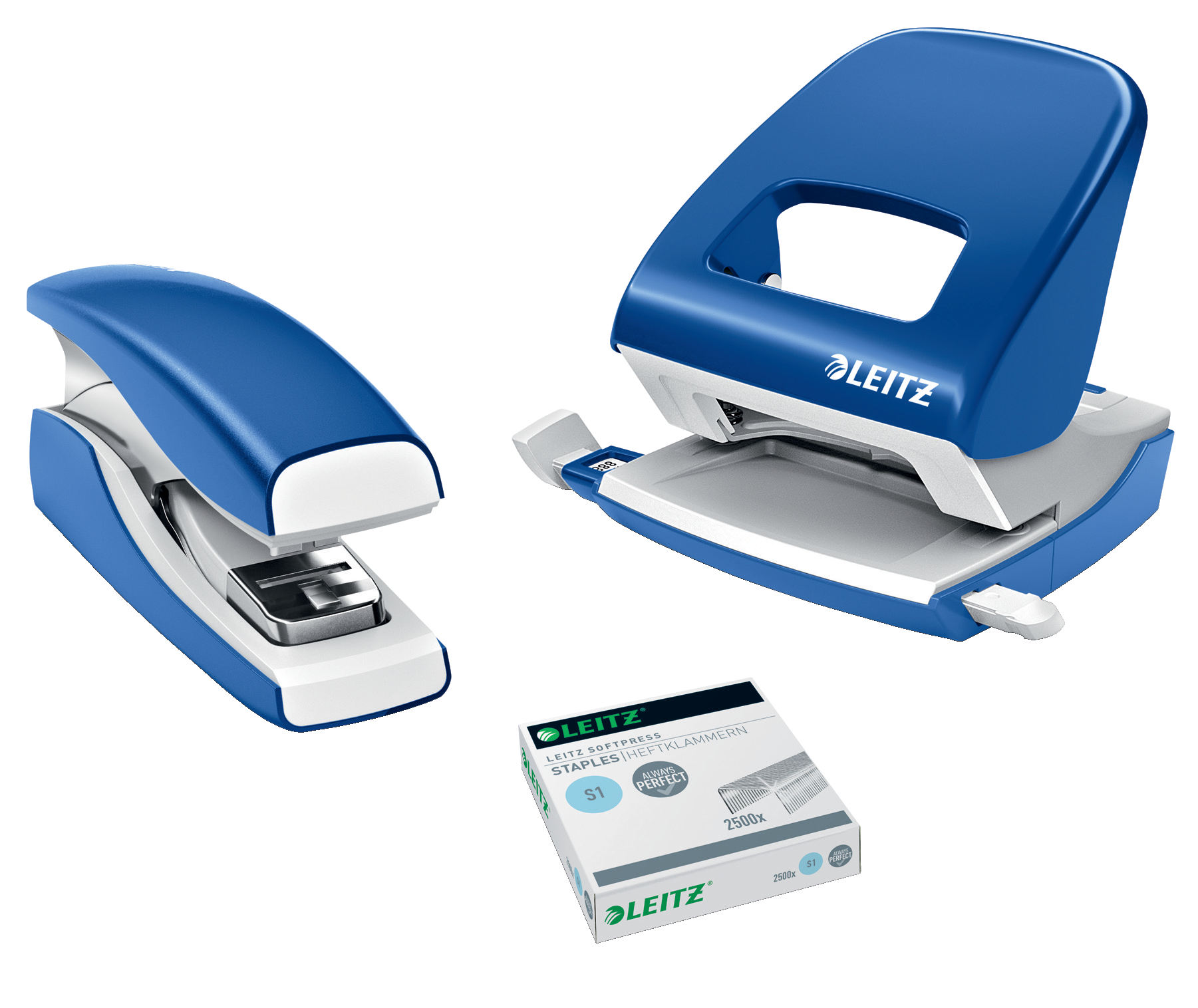 Leitz NeXXt Hefter 30 Blatt Flachheftung Blau