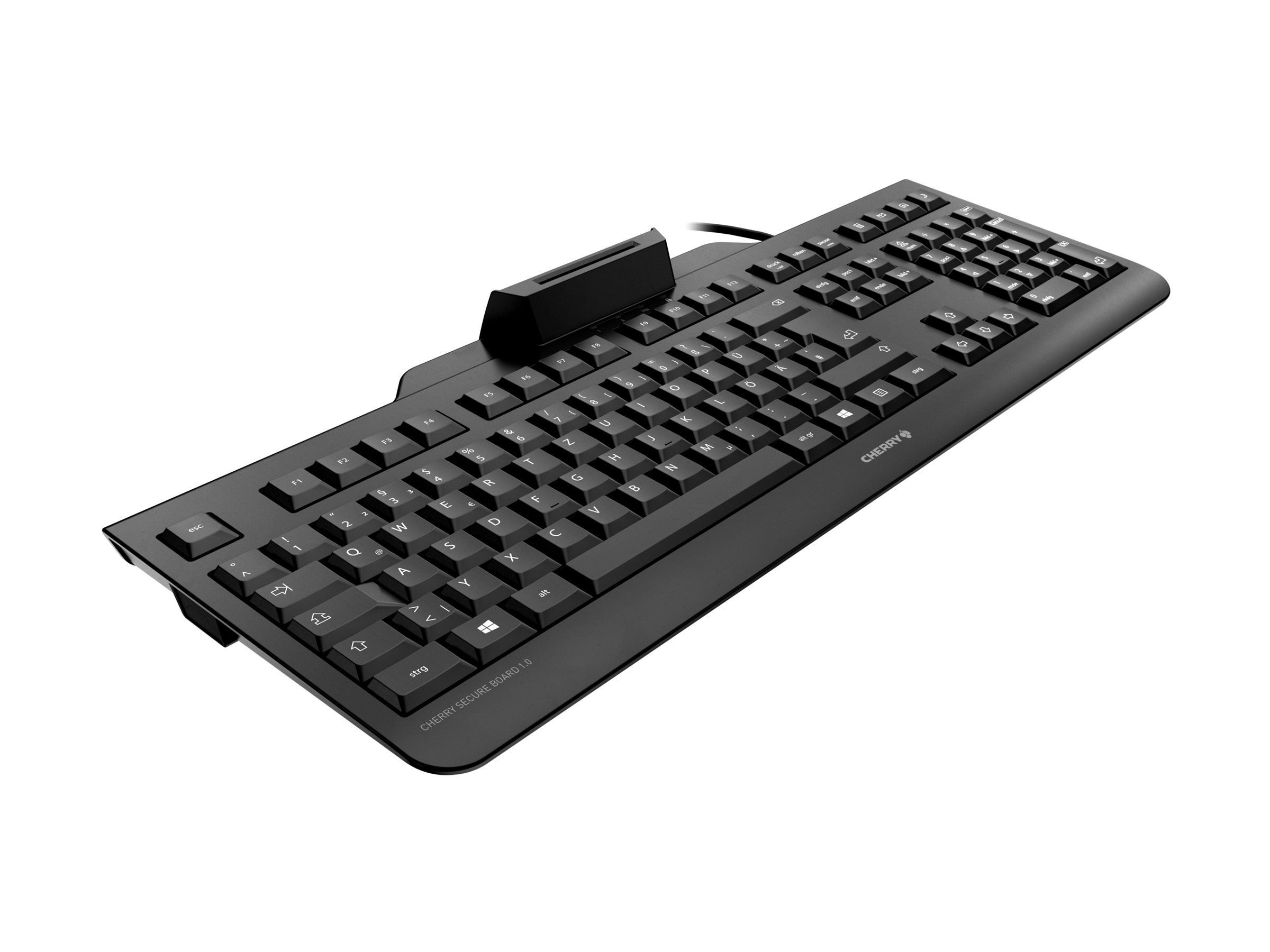 Cherry CHERRY SECURE BOARD 1.0 Tastatur mit NFC und Smartcard-Leser QWERTZ Schwarz