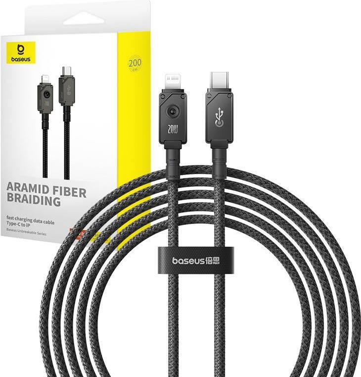 Schnellladekabel Baseus USB-C zu IP 20A 2M (schwarz) (P10355803111-01)