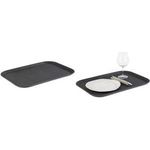 APS Serviertablett NOSLIDE, 530 x 20 x 365 mm, schwarz aus Kunststoff, mit rutschfester Oberfläche, stapelbar, - 1 Stück (517)