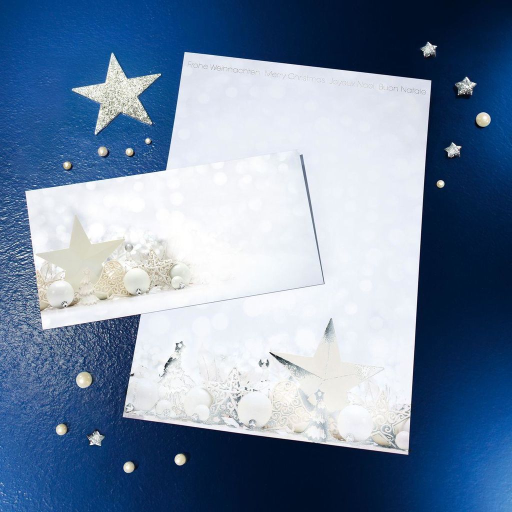 Sigel Weihnachts-Motiv-Papier White Stars (DP013)