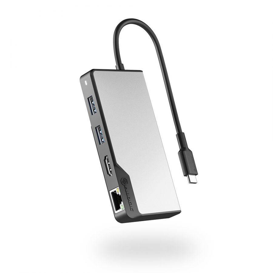 ALOGIC USB-C Fusion ALPHA 5-in-1 Hub V2 Dockingstation HDMI Gigabit Ethernet 100 W Schwarz, Grau