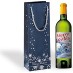 sigel Weihnachts-Flaschentüte "Silver Snowflakes" Geschenktasche aus Edelkarton, 230 g/qm, - 3 Stück (GT112)