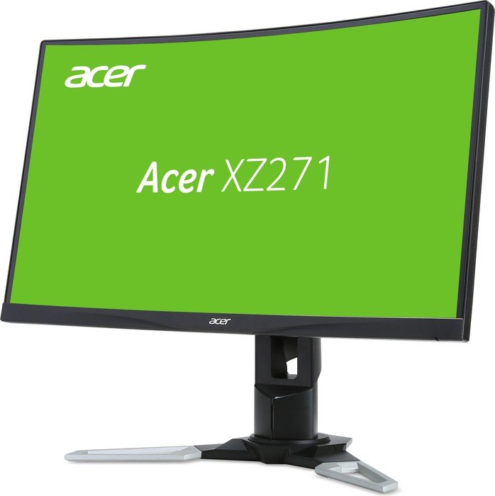 Acer Predator XZ271UA 69cm(27") 16:9 WQHD curved Display schwarz 2560 x 1440 AMD FreeSync 144Hz, 0.5 ms, 2xHDMI 2.0, Display Port 1.2, USB 3.0 (1up 4down), Lautsprecher, Vesa 100 x 100, neigbar, höhenverstellbar, EEK: A (29W, 42kWh/Jahr, 69cm), Zero Frame Design (UM.HX1EE.A18)