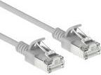 ACT Grey 0.5 meters LSZH S/FTP CAT6A slimline patch cable snagless with RJ45 connectors (DB7000)