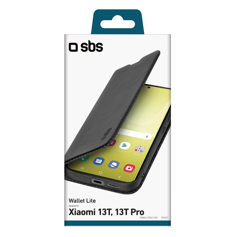 SBS Wallet Lite Case für Xiaomi 13T/13T Pro 6,67" Schwarz
