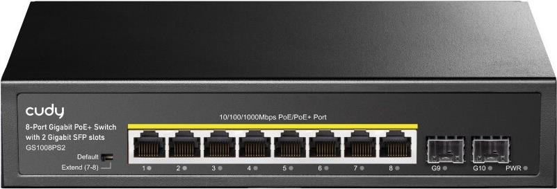 Cudy GS1008PS2 Netzwerk-Switch Unmanaged Gigabit Ethernet (10/100/1000) Power over Ethernet (PoE) Schwarz (GS1008PS2)