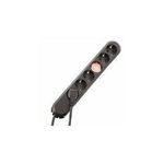 Bachmann Steckdosenleiste SMART 6fach schwarz 5m 5,0 m Zuleitung, geschraubt (Mehrwegschrauben) wiederanschließbar, ohne Schalter-6 Schutzkontaktsteckdosen (381.149K)