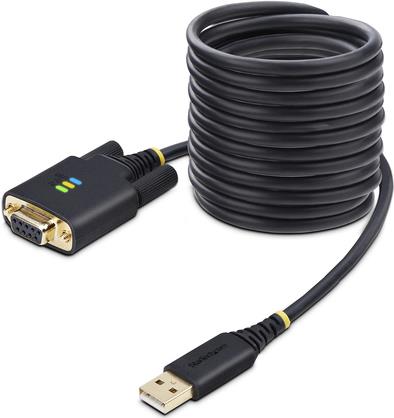 StarTech.com 10ft (3m) USB to Null Modem Serial Adapter Cable, Interchangeable DB9 Screws/Nuts, COM Retention, USB-A to RS232, FTDI, Level-4 ESD Protection, Windows/macOS/ChromeOS/Linux (1P10FFCN-USB-SERIAL)