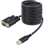 StarTech.com 10ft (3m) USB to Null Modem Serial Adapter Cable, Interchangeable DB9 Screws/Nuts, COM Retention, USB-A to RS232, FTDI, Level-4 ESD Protection, Windows/macOS/ChromeOS/Linux (1P10FFCN-USB-SERIAL)