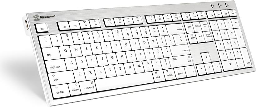 Logickeyboard SKB-CWMU-FR USB AZERTY Französisch Silber - Weiß Tastatur (SKB-CWMU-FR)