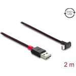 Delock EASY-USB 2.0 Kabel Typ-A Stecker zu USB Type-C™ Stecker gewinkelt oben / unten 2 m schwarz (81551)