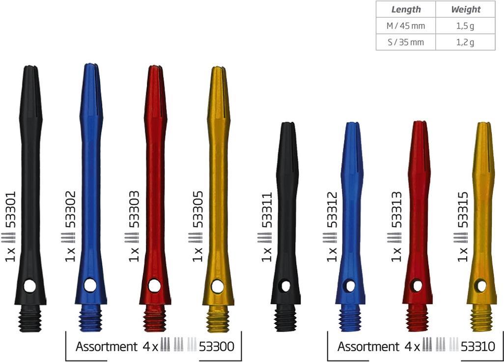 BULL'S 12 BULL'S Simplex Aluminium Shaft m/schw. (53301)