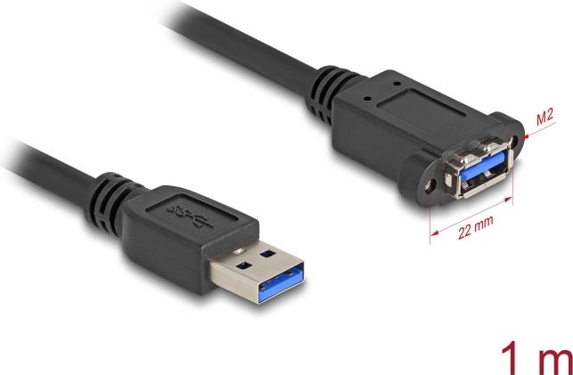 Delock 80486 USB 3.0 Kabel A Stecker auf Buchse 1.0 m (80486)