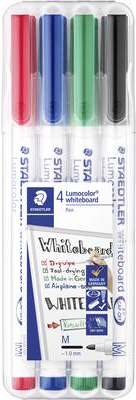 4 STAEDTLER pen Whiteboard-Marker farbsortiert 1,0 mm (301WP4)