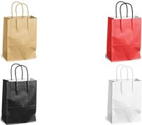 MAILmedia Papier-Tragetasche mit Kordel, 3,5 Liter, weiß Maße: (B)180 x (T)80 x (H)240 mm, aus Kraftpapier 80 g/qm, - 1 Stück (30108498)