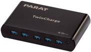 PARAT PARAPROJECT TC5 TwinCharger GaN für 5 Geräte USB-A / USB-C PD/QC schwarz (990596999)