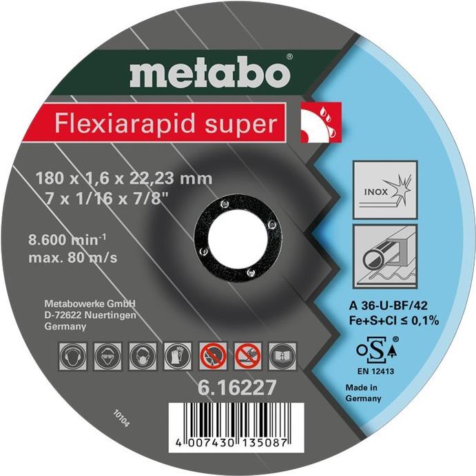 Metabo 616227000 Flexiarapid super 180x1.6x22.23 Inox (616227000)