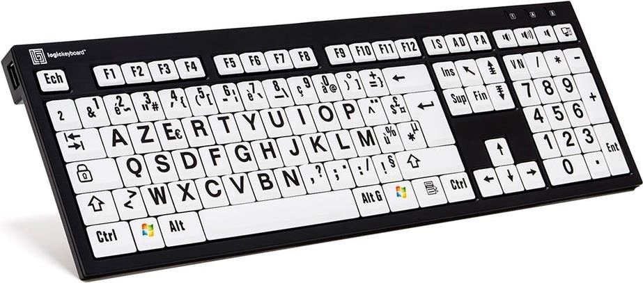 LogicKeyboard XL Print PC Slim Line NERO (LKB-LPBW-BJPU-FR)