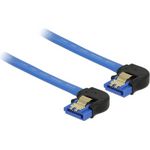 Delock Kabel SATA 6 Gb/s Buchse unten gewinkelt > SATA Buchse unten gewinkelt 20 cm blau mit Goldclips (85095)