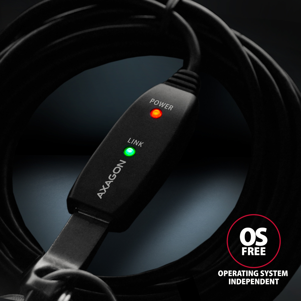 AXAGON ADR-305 USB 3.2 Gen 1 Aktives USB-Verlängerungskabel 5 m Schwarz