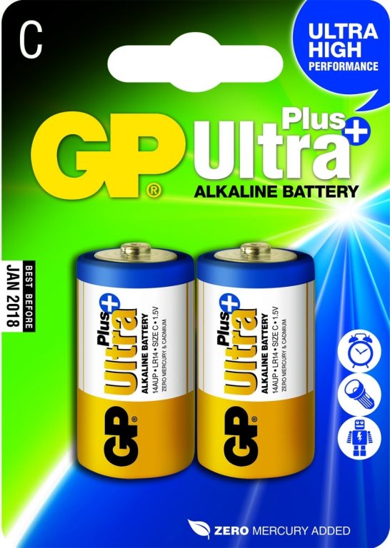 GP Batteries Ultra Plus Alkaline C (C 2-P 14AUP)