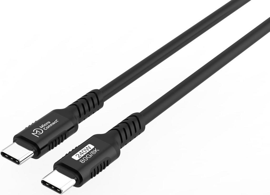 MicroConnect USB-C to USB-C cable Premium 80Gbps, USB4 Gen 3x2, 0.25m (MC-USB4-CC80LQ-0.25)