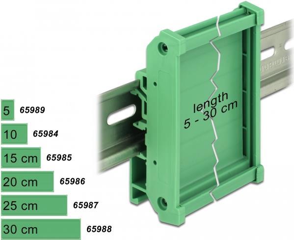 Delock Platinenhalterung (72 mm) für Hutschiene 20 cm lang (65986)