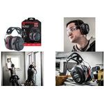 3M Pro-Protect Kapselgehörschutz 90545E, schwarz / rot mit Bluetooth, aktives Mikrofon für Kommunikation und - 1 Stück (90545E)