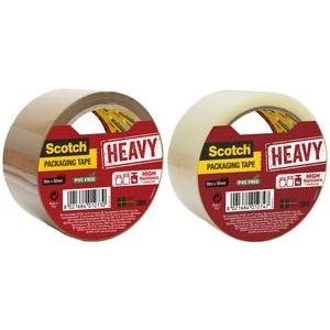 3M Scotch Verpackungsklebeband HEAVY, 50 mm x 50 m, braun extra stark, Stärke: 57 my, PVC-frei, - 1 Stück (HV5050SB)