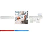 HYGOSTAR Wandklemmschiene Catch-ball-System Notebord, weiß aus Kunststoff, perfekt als Bonleiste, sowie für Papiere, - 1 Stück (643008)