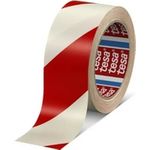 tesa 60760-00088-15 Bodenmarkierungsband Rot/Weiß (L x B) 33.00 m x 50.00 mm 33 m (60760-00088-15)