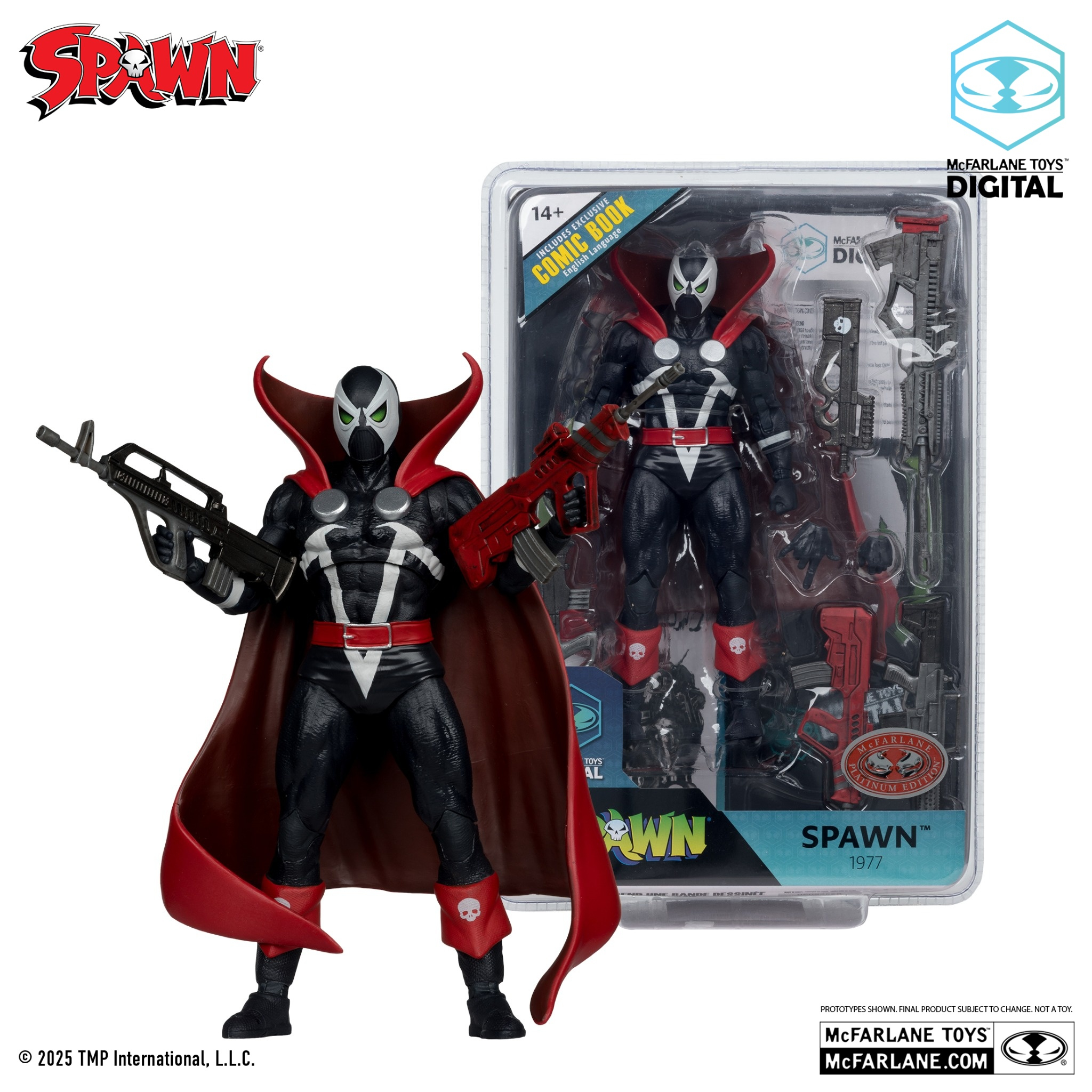 MCFARLANE Toys Spawn Sammelfigur 7" mit Comic Schwarz, Rot
