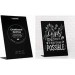 EUROPEL Tischaufsteller L-Standard, DIN A6, schwarz Kreidetafel mit integriertem Standfuß, aus Polystyrol, - 1 Stück (356287)