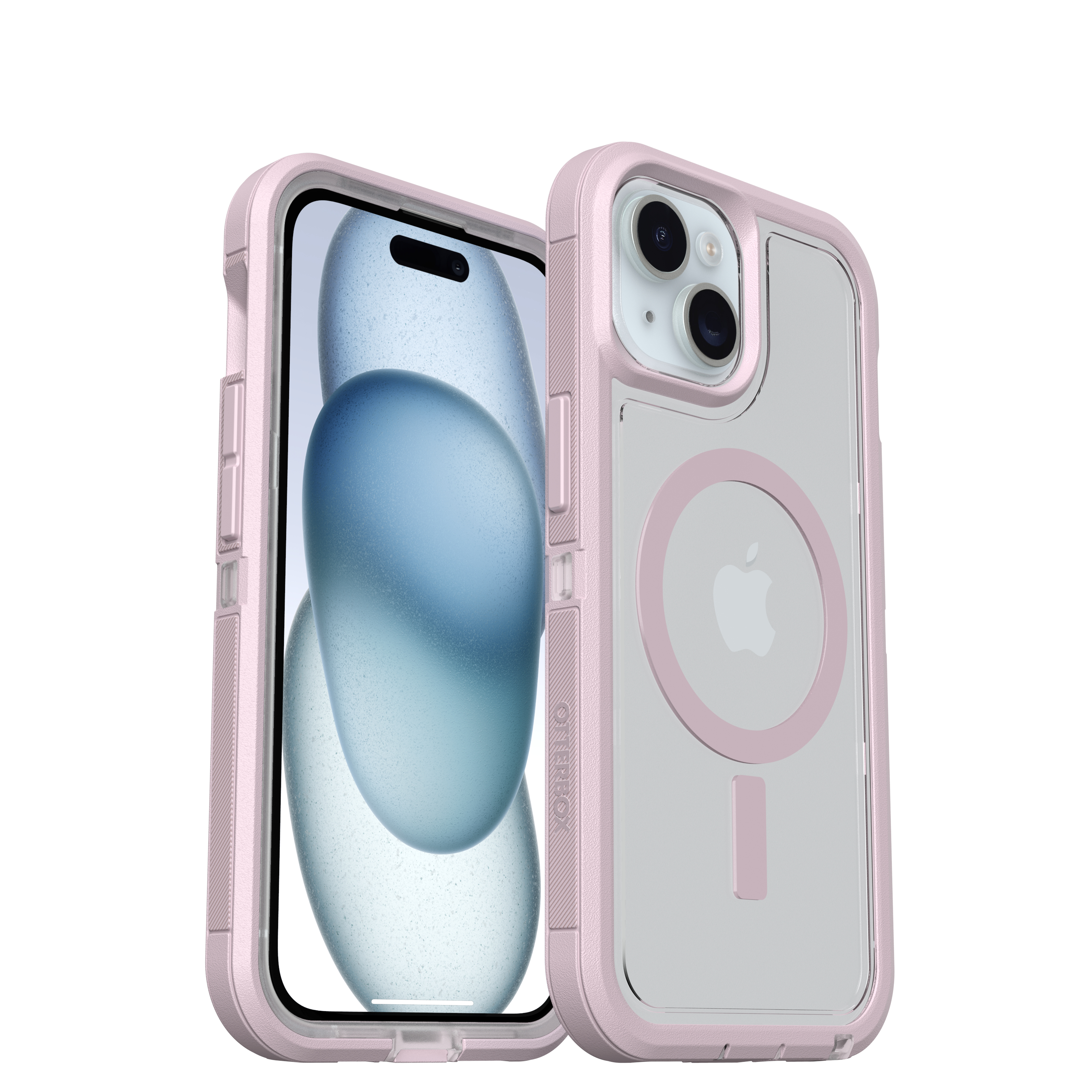 OtterBox Defender Series XT Clear MagSafe Schutzhülle für iPhone 13/14/15/16e Bergfrost (klar/pink)