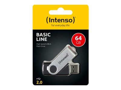 Intenso Basic Line 64 GB USB 2.0 Schwarz, Silber