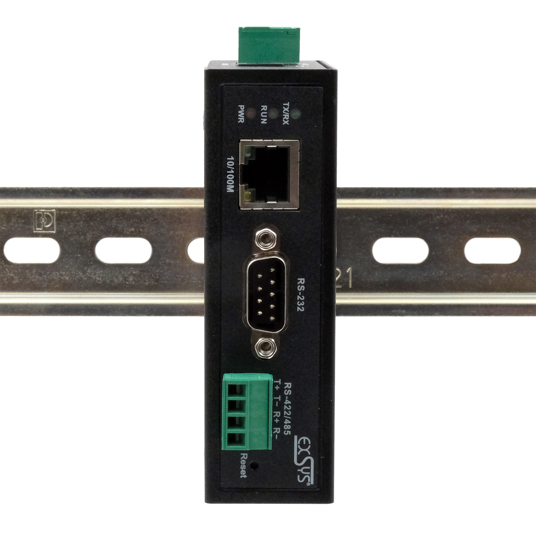 EXSYS Serial Device Server EX-61001 1x RS-232/422/485 mit Netzadapter Schwarz