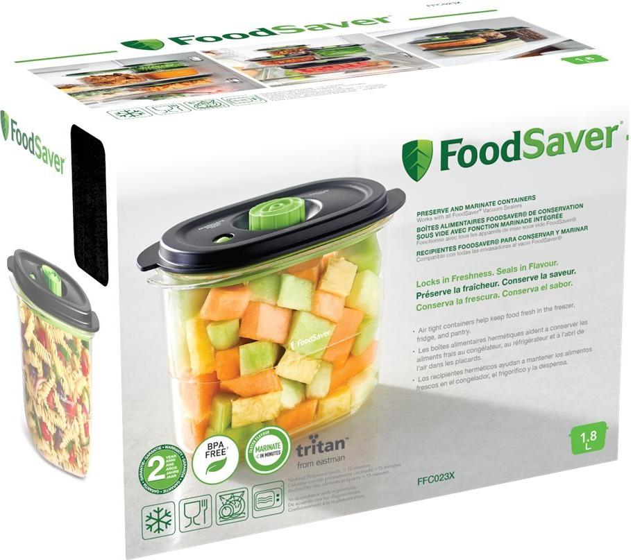 FoodSaver Preserve & Marinate FFC023X Vakuumier-Behälter 1,8 l Oval Schwarz, Transparent