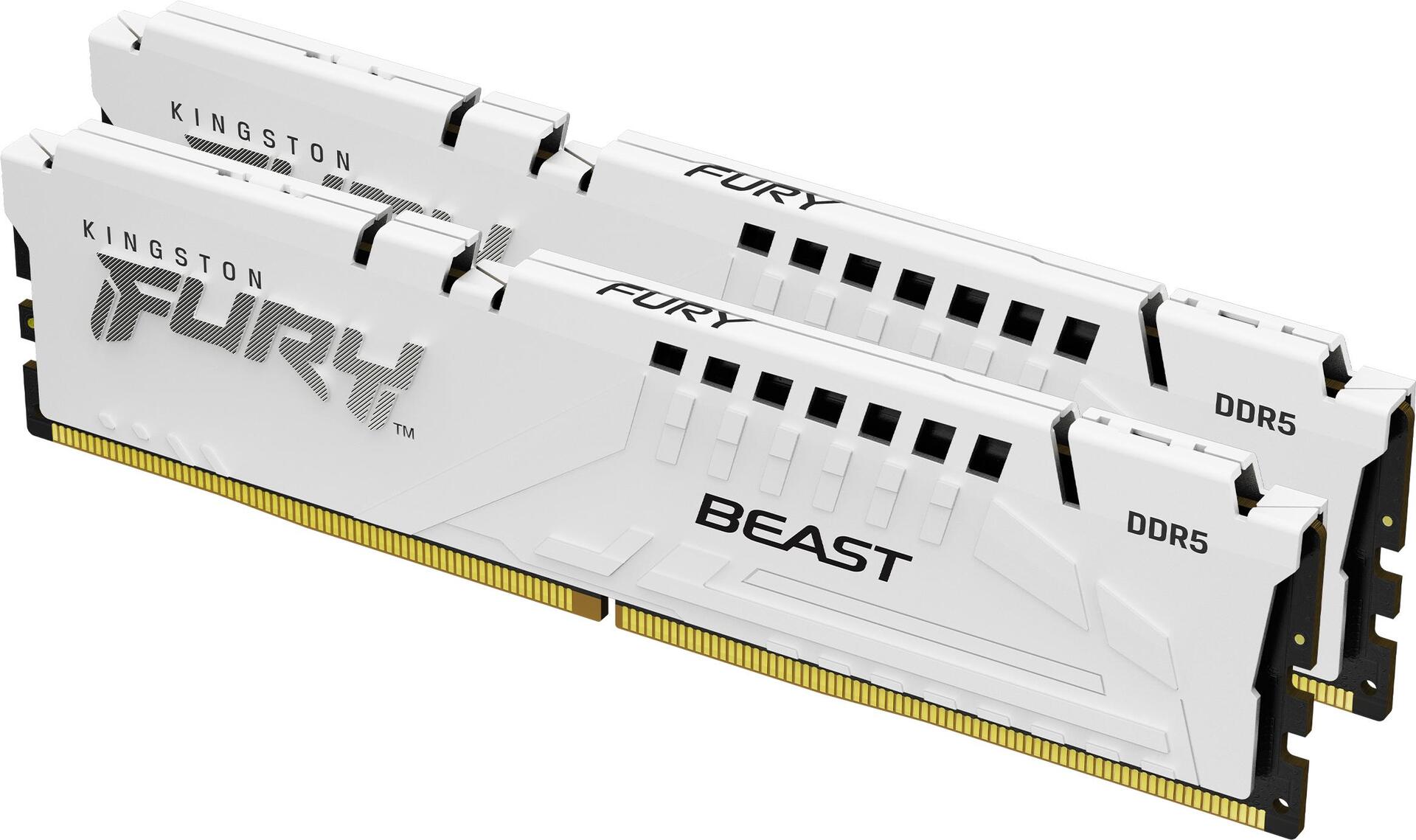 Kingston Technology FURY Beast 32 GB 6800 MT/s DDR5 CL34 DIMM (Kit of 2) White EXPO (KF568C34BWEK2-32)