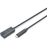 DIGITUS Aktives USB 3.2 Gen2 10G Verlängerungskabel, USB-C - USB-A, 5m (DA-73113)