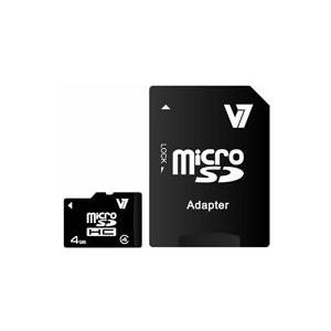 V7 VAMSDH4GCL4R-2E Flash-Speicherkarte (microSDHC/SD-Adapter inbegriffen) (VAMSDH4GCL4R-2E)