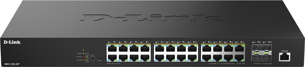 D-Link DMS-1250-28P/E Smart Managed Switch - 24x 2.5G PoE+, 4x 10G SFP+ (DMS-1250-28P/E)