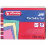 herlitz Karteikarten, DIN A7, liniert, farbig sortiert aus Papier, 170 g-qm, holzfrei, Linienfarbe: blau, doppelte (10836245)